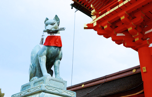 kyoto fushimiinari shrine Fox sightseeing